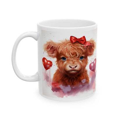 Highland cow mug for valentine's day - perfect for drinks - drinkware, cup tumblers coffee ceramic bottles washable reusable reuse cute girl