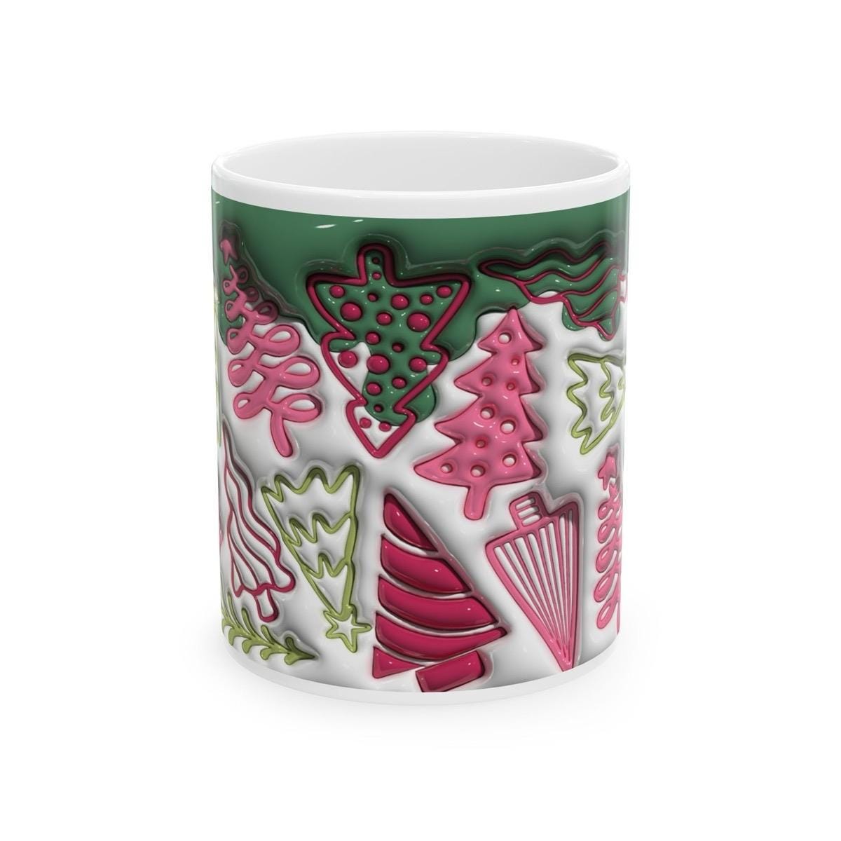 3d christmas tree mug gift - reusable and perfect for drinks - drinkware washable ceramic cup tumblers reuse coffee obsession xmas mugs tea