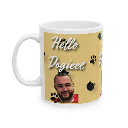 Hello doggie mug mashtag brady hello doggy mug - perfect for drinks - cup, drinkware washable reusable tumblers reuse ceramic coffee bottles