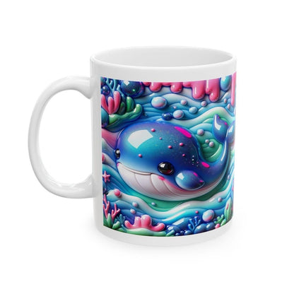 Cute whale mug 3d - perfect for your morning drinks - drinkware, tumblers cup bottles coffee washable reusable ceramic reuse xmas mugs tea f