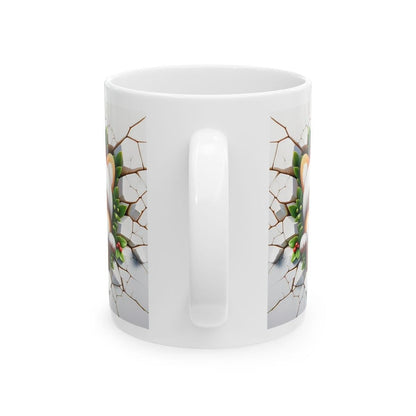 Cute corgi dog puppy mug - xmas style - perfect for drinks - cup, drinkware tumblers coffee ceramic reusable washable reuse mugs