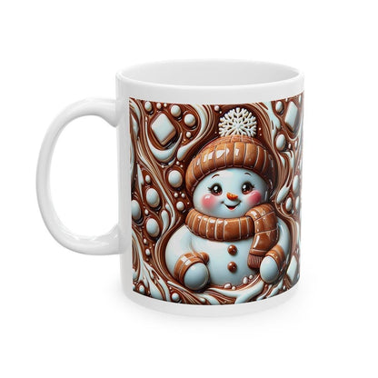 Cute 3d christmas snowman mug – festive brown and white design, perfect for holiday sips and gifts! drinkware reusable cup tumblers washab