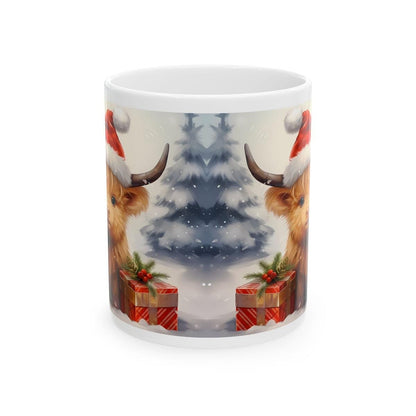 Highland cow mug - perfect secret santa stocking filler gift drinkware washable cup tumbler reuse reusable coffee ceramic xmas mugs tea fest