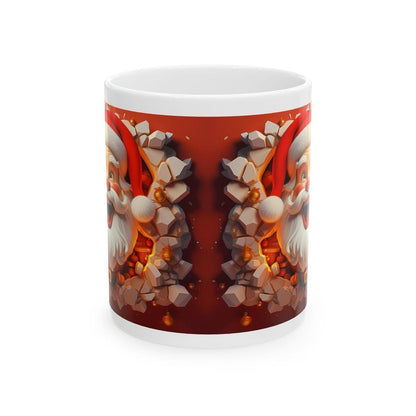 Santa 3d mug - christmas secret gift stocking filler drinkware reuse reusable washable tumbler ceramic coffee cup neutral mugs xmas tea fest