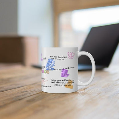 The break up support mug - heartbroken gifts for friends - cute mug for mental health and self-love - cup, drinkware tumblers reusable washa