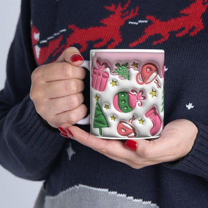 Cute 3d christmas mug gift - perfect for hot drinks - tumblers, drinkware reusable cup washable coffee reuse ceramic bottles xmas mugs tea m
