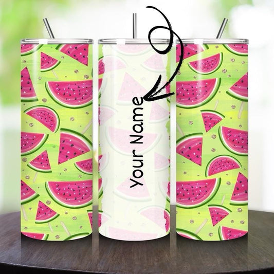 Personalised tumbler watermelon melon style 20oz - perfect for on-the-go hydration - vacuum flask - cup drinkware mug bottles water bottles