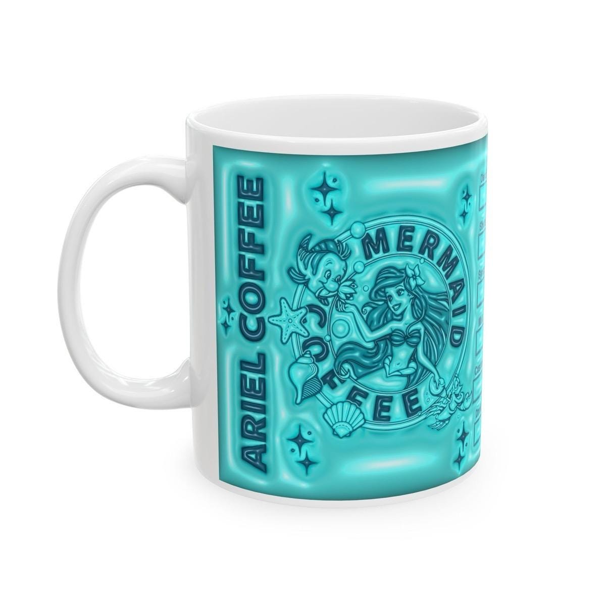 Ariel mermaid mug - perfect xmas gift for drinkware fans - tumblers cup ceramic bottles washable reusable reuse coffee funny cute