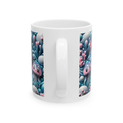 Jellyfish joy 3d mug - perfect for your morning coffee - tumblers, drinkware bottles cup glass washable reusable ceramic reuse xmas mugs tea