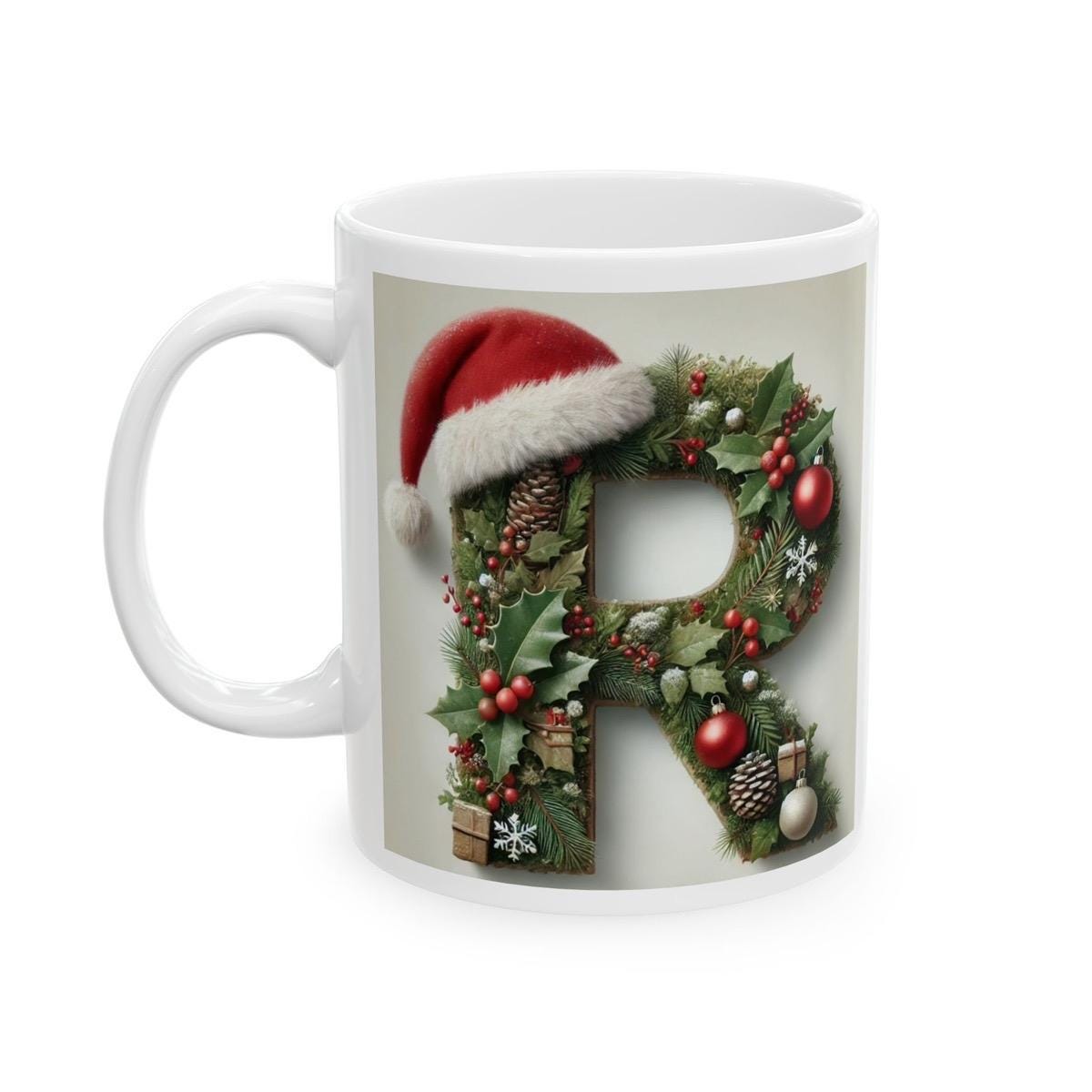 Personalised 'r' edition christmas mug - unique gift for xmas - stocking filler - drinkware washable reusable reuse ceramic cup tumbler coff