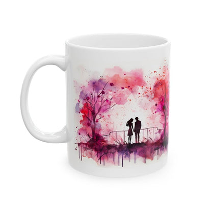 Cute couple mug holding hands - perfect valentine's or xmas gift drinkware washable tumbler reusable cup reuse coffee ceramic girly heart va