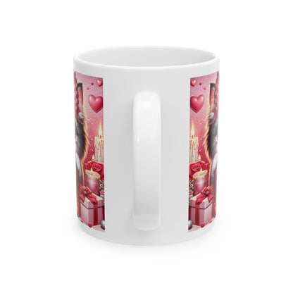 Loveheart kitten valentines mug - perfect gift for xmas christmas - drinkware, tumblers cup reuse girlfriend boyfriend wife husband washable