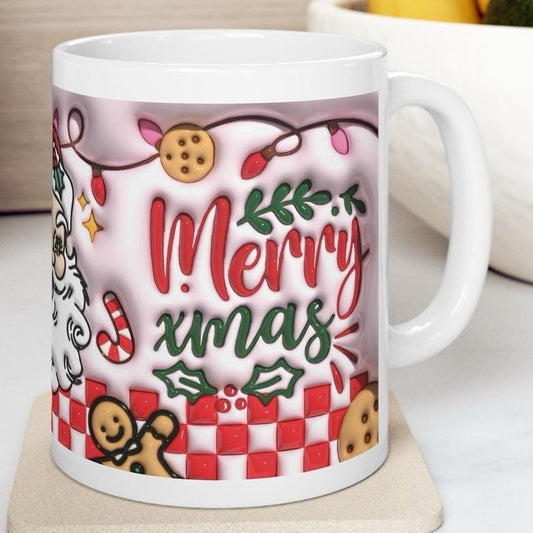 Merry xmas cookies for santa 3d mug - festive christmas gift - drinkware washable reuse tumbler coffee ceramic cup reusable mugs tea obsessi