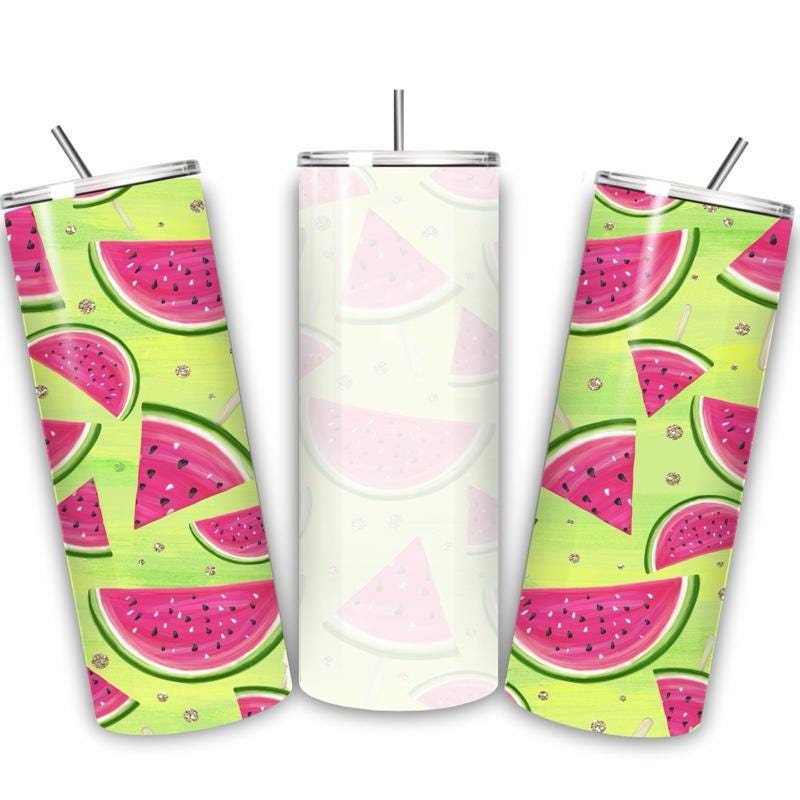 Personalised tumbler watermelon melon style 20oz - perfect for on-the-go hydration - vacuum flask - cup drinkware mug bottles water bottles