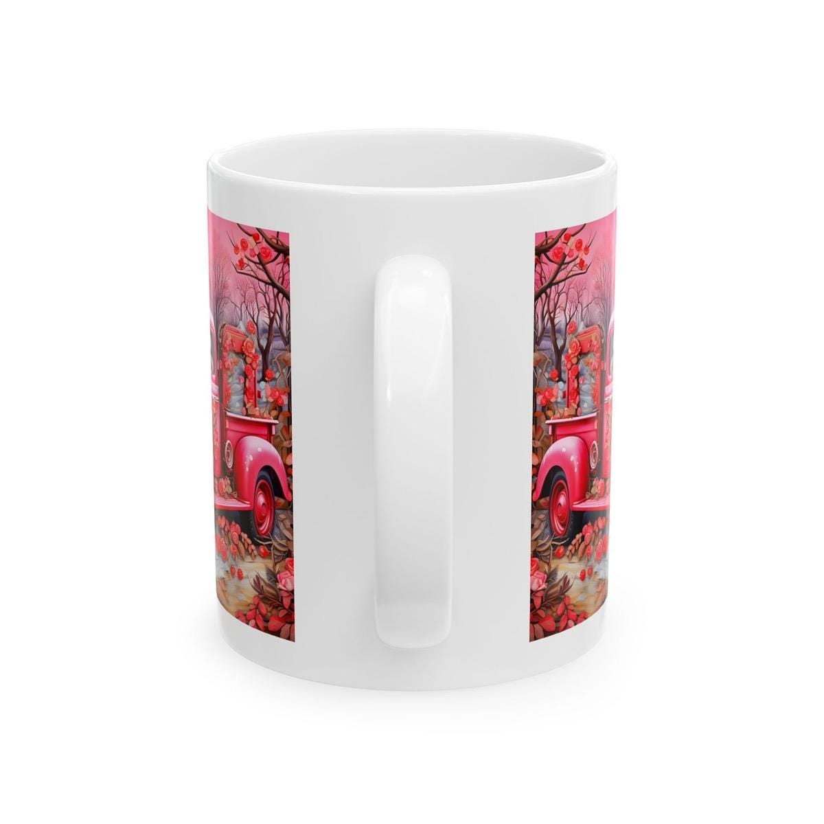 Red truck mug - perfect christmas gift for stocking fillers & secret santa - valentines - perfect for drinks - drinkware washable reusable r