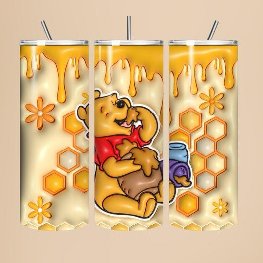 Winnie pooh tumbler 20oz - cute design for drinking enthusiasts - portable flask for on-the-go beverages drinkware mug water bottles bottled