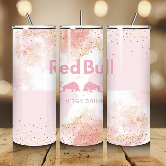 Red bull tumbler 20oz - pink gold marble glitter style perfect for on-the-go hydration - vacuum flask - cup drinkware mug bottles water bott