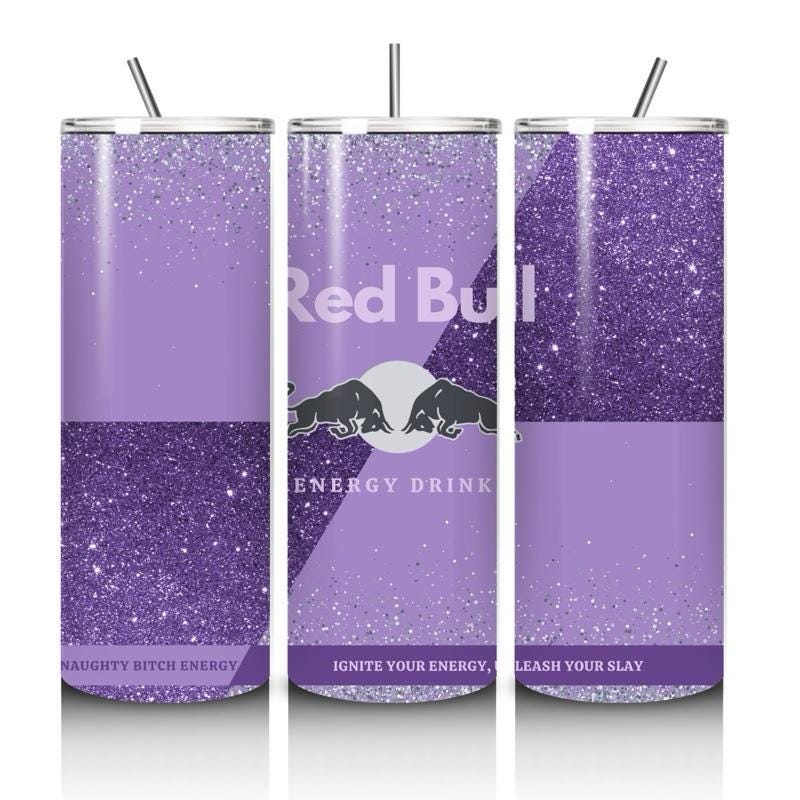 Red bull tumbler 20oz - purple glitter style perfect for on-the-go hydration - vacuum flask - cup drinkware mug bottles water bottles bottle