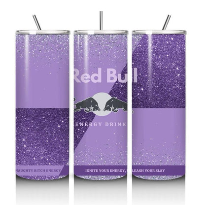 Red bull tumbler 20oz - purple glitter style perfect for on-the-go hydration - vacuum flask - cup drinkware mug bottles water bottles bottle
