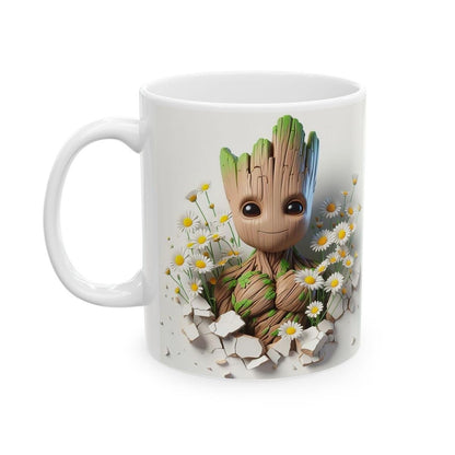 Groot style 3d mug - christmas secret santa gift stocking filler drinkware reuse reusable washable ceramic tumbler cup coffee xmas mugs tea