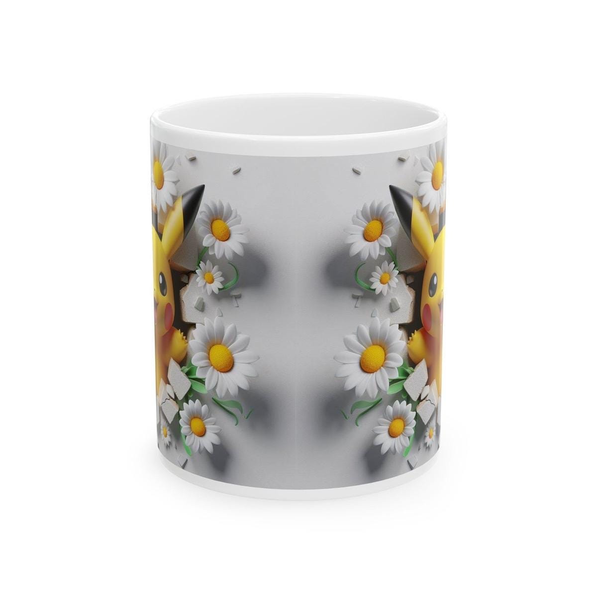 Pikachu style 3d mug - perfect christmas secret santa gift for drink lovers - drinkware reusable reuse washable ceramic cup tumbler coffee x