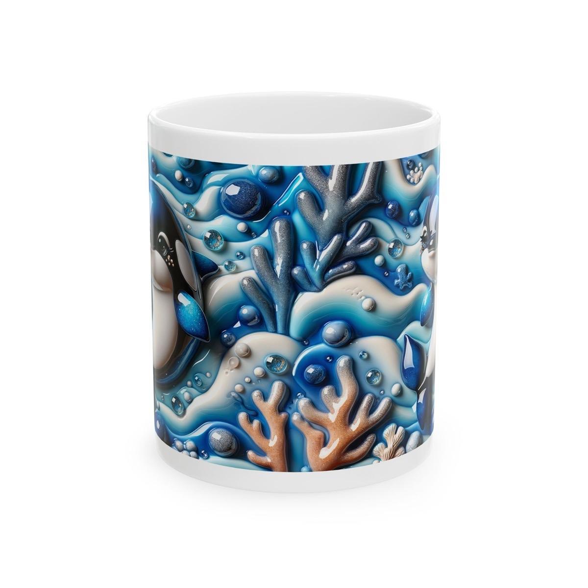 Cute dolphin 3d mug - perfect for your morning drinks - tumblers, drinkware cup ceramic coffee washable reusable reuse xmas mugs tea festive