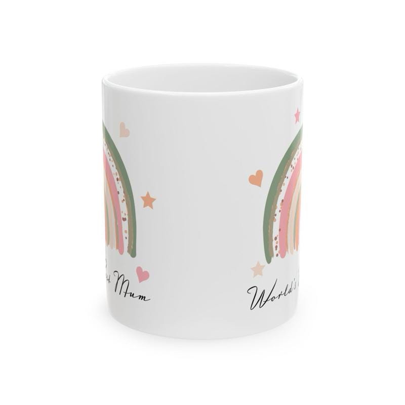 World's best mum mug - cute gift for mum's day and birthday - perfect for coffee or tea - drinkware and tumblers cup washable reusable ceram