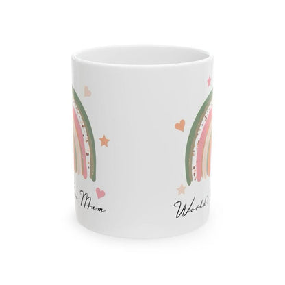 World's best mum mug - cute gift for mum's day and birthday - perfect for coffee or tea - drinkware and tumblers cup washable reusable ceram