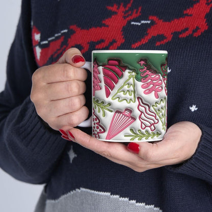 3d christmas tree mug gift - reusable and perfect for drinks - drinkware washable ceramic cup tumblers reuse coffee obsession xmas mugs tea