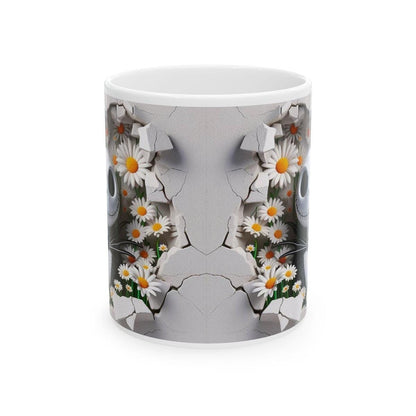 Jack skellington style 3d style mug - christmas secret santa gift - reusable and washable - ceramic cup tumbler for coffee and drinks - drin