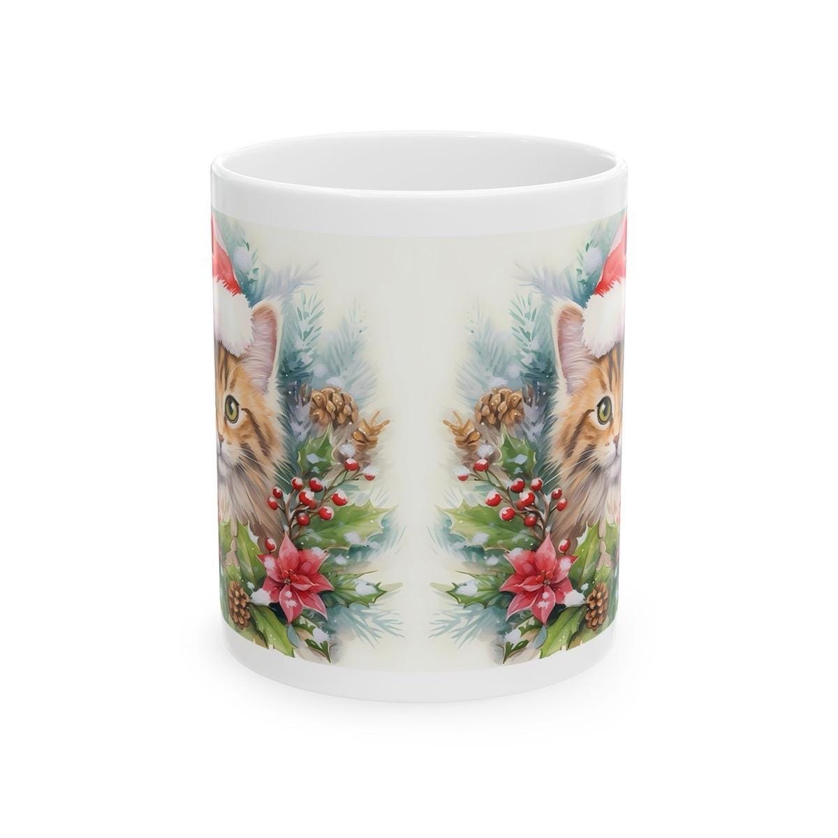 Cute kitten cat mug - perfect christmas secret santa stocking filler gift for coffee lovers - gifts drinkware tumbler cup washable reuse reu
