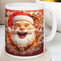 Santa 3d mug - christmas secret gift stocking filler drinkware reuse reusable washable tumbler ceramic coffee cup neutral mugs xmas tea fest