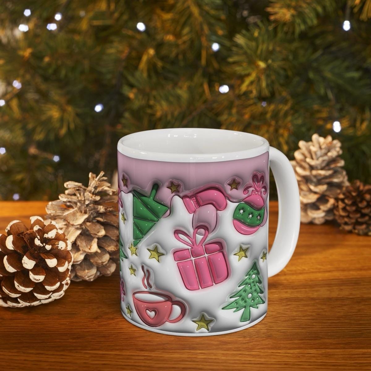 Cute 3d christmas mug gift - perfect for hot drinks - tumblers, drinkware reusable cup washable coffee reuse ceramic bottles xmas mugs tea m