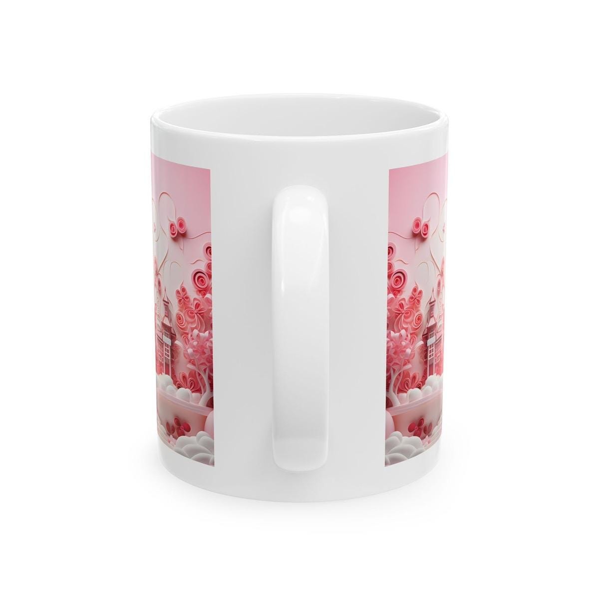 Barbie style 3d pink hearts valentine's mug - perfect gifts for xmas christmas - drinkware, tumblers girlfriend boyfriend wife husband secre