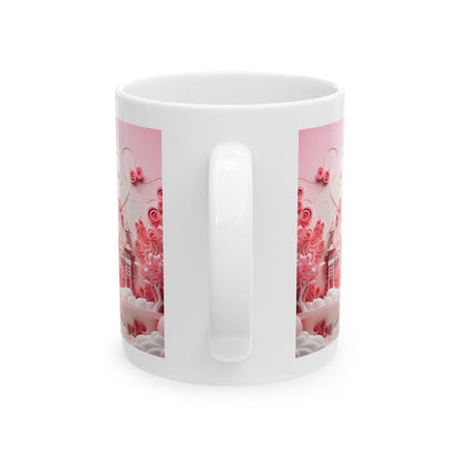 Barbie style 3d pink hearts valentine's mug - perfect gifts for xmas christmas - drinkware, tumblers girlfriend boyfriend wife husband secre