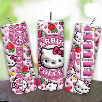 Hello kitty style 20oz tumbler - perfect for any occasion drinkware flasks mug bottles water bottles bottled stylish beverage portable flask