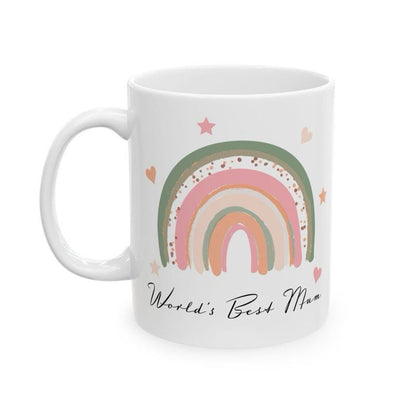 World's best mum mug - cute gift for mum's day and birthday - perfect for coffee or tea - drinkware and tumblers cup washable reusable ceram