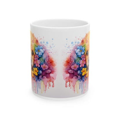 Poodle cockapoo floral art mug - perfect xmas christmas gift for dog lovers - washable - drinkware reusable coffee tumbler reuse cup ceramic