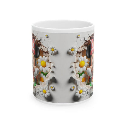 Christmas secret santa gift - minnie style 3d mug for drinks - reusable, drinkware reuse cup tumblers washable ceramic coffee xmas mugs tea