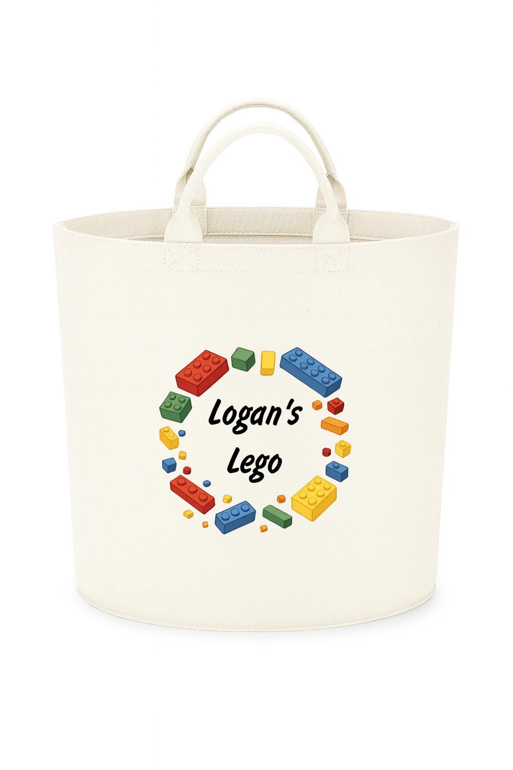 Personalised building blocks storage Felt Trug, perfect gifts boys kids gift fun storage basket trugs toy storage cute friend leg
