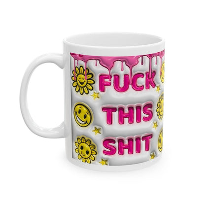 Funny mug gift xmas - washable - f this shit - drinkware coffee cup tumblers reusable ceramic bottles reuse rude mugs cute girly novelty swe