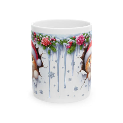 Christmas kitten 3d mug - perfect for hot beverages - tumblers, drinkware cup bottles kitty ceramic washable reusable reuse coffee xmas mugs