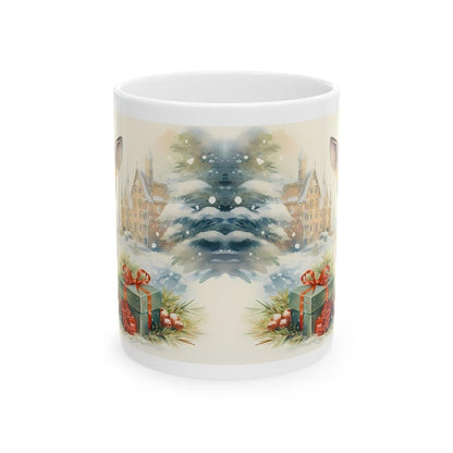 Baby deer fawn christmas mug - secret santa stocking filler - perfect gift drinkware tumbler washable reuse ceramic reusable cup coffee xmas