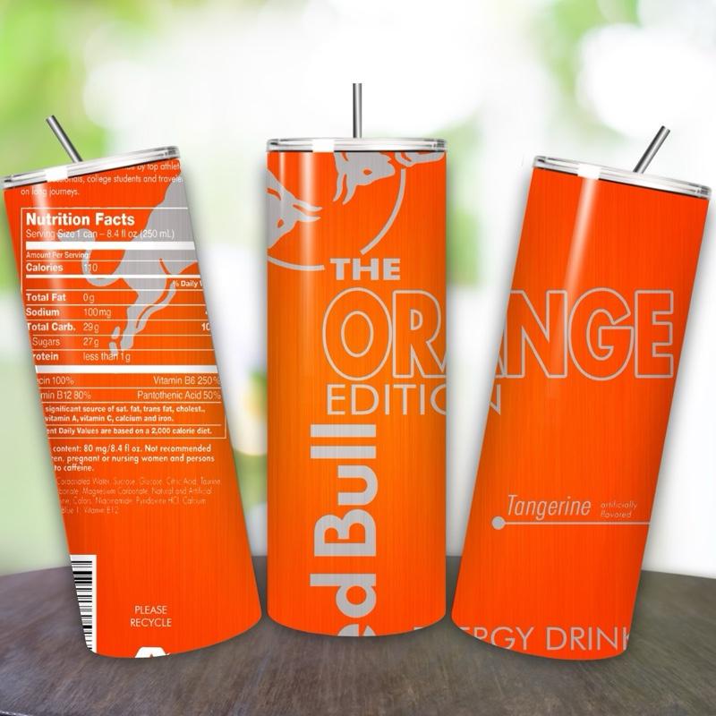 Red bull orange edition tumbler 20oz - perfect for on-the-go hydration - vacuum flask - cup drinkware mug bottles water bottles bottled port