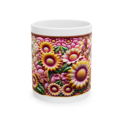 Summer flowers dreams butterfly 3d mug - perfect for your morning drinks - tumblers, drinkware reusable washable cup reuse coffee ceramic
