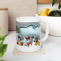 Cute character style merry christmas mug - perfect festive stocking filler gift - washable, drinkware tumbler cup reusable reuse ceramic cof