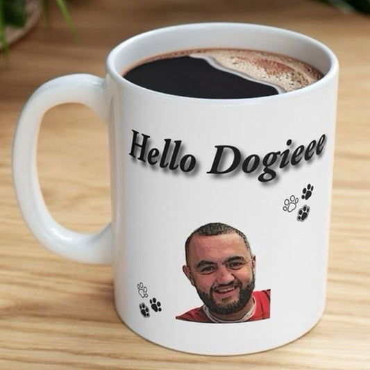 Hello doggie mug mashtag brady hello doggy mug - perfect for drinks - cup, drinkware washable reusable tumblers reuse ceramic coffee bottles