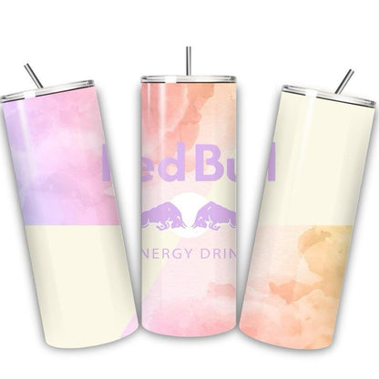 Red bull tumbler 20oz - multicoloured marble art style perfect for on-the-go hydration - vacuum flask - cup drinkware mug bottles water bott