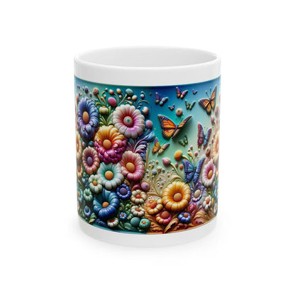 Multicoloured pretty garden 3d mug - perfect for your morning drinks - cup, drinkware tumblers bottles glass washable reusable ceramic coffe