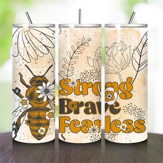 Self love strong brave fearless 20oz girly tumbler mental health - perfect for any occasion drinkware flasks mug bottles water bottles bottl